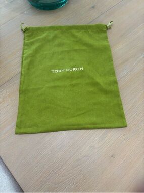 Tory Burch Olive Green Drawstring Dust Pouch
